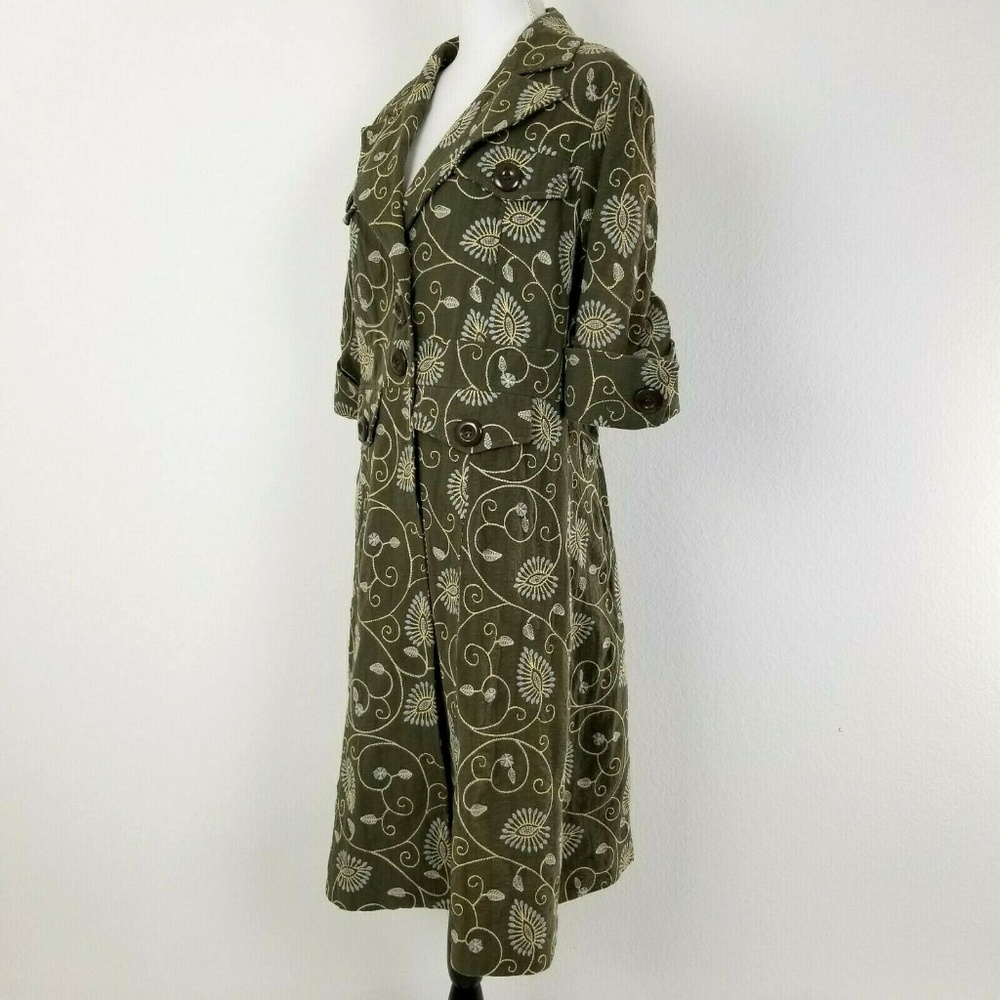 Young Essence Coat Green Floral Embroidered - Picture 6 of 8